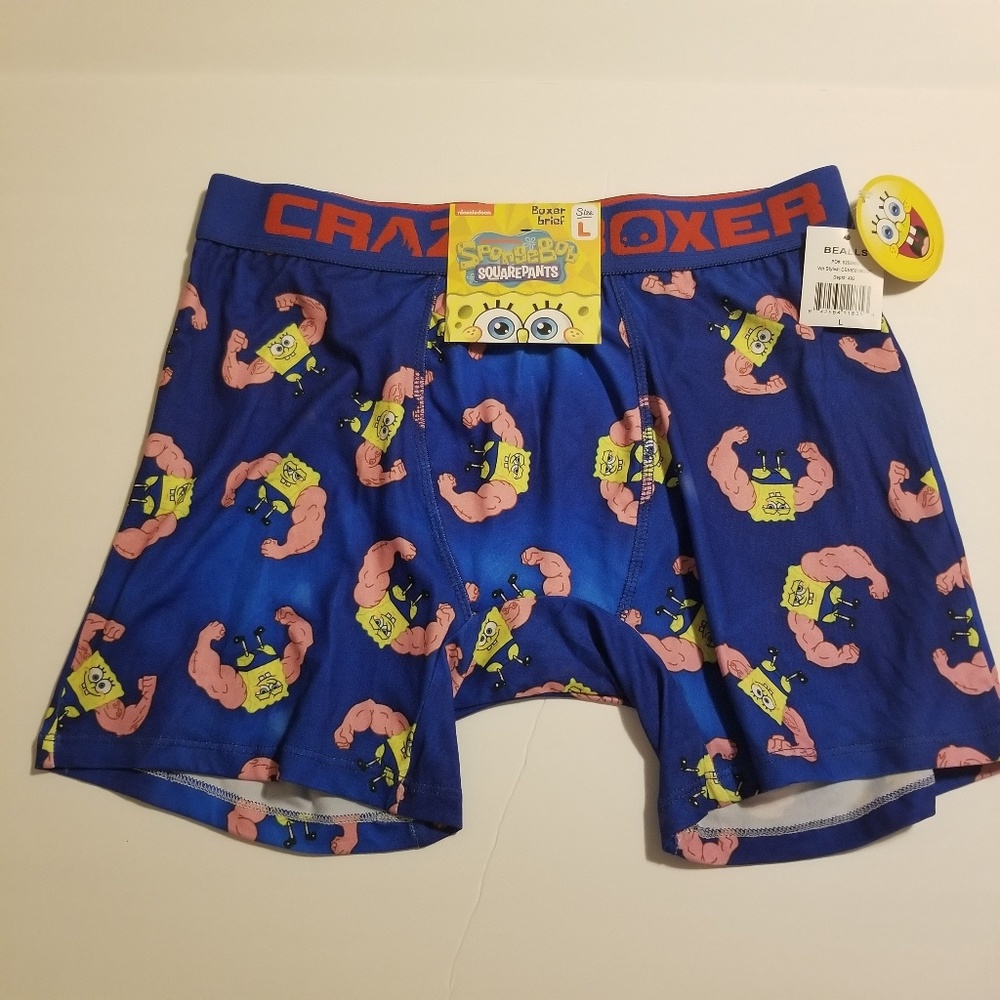 NWT Crazy Boxer Lg Spongebob men's boxer briefs